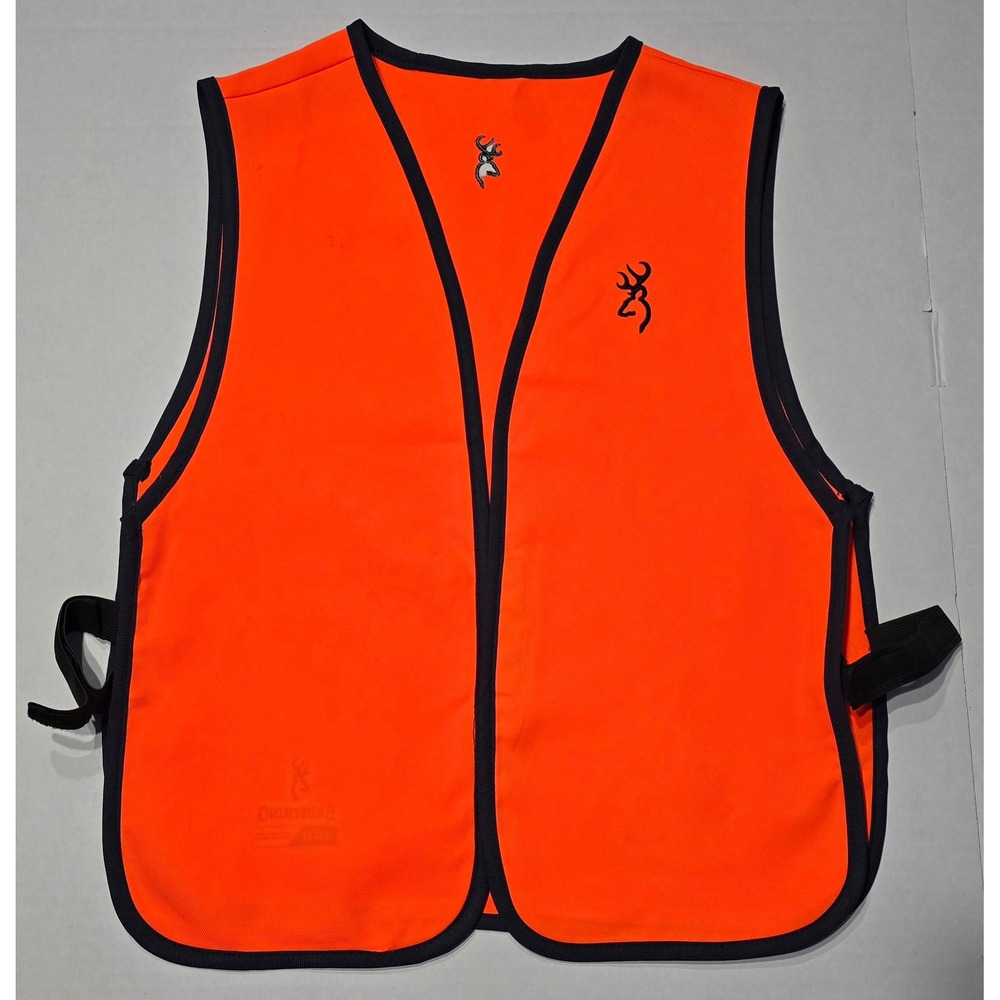 Browning Blaze Orange Hunting Vest High Visibility Safety Vest Buckmark Logo